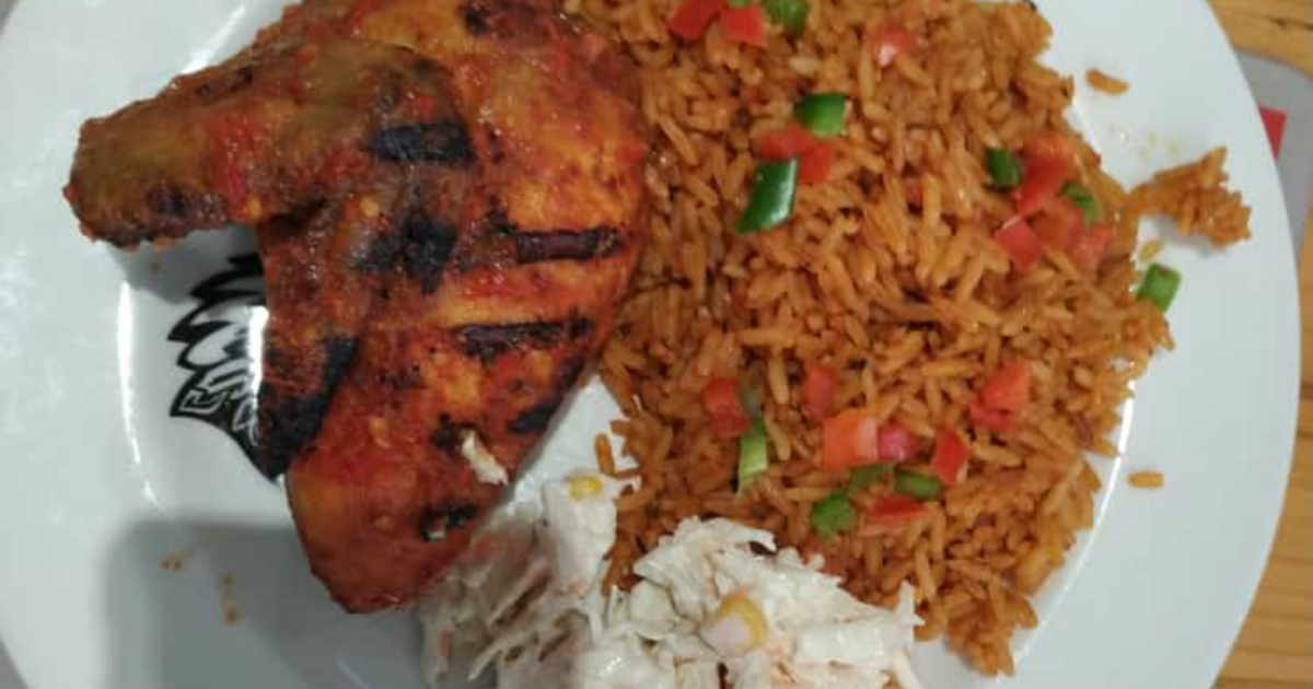 Jollof rice and chicken