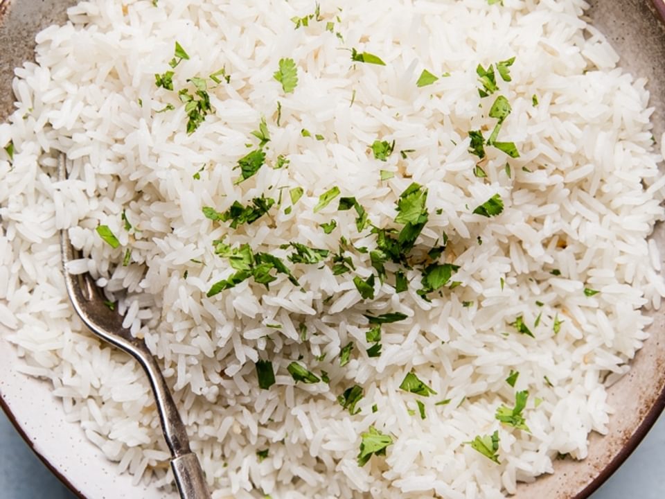 coconut rice preparation