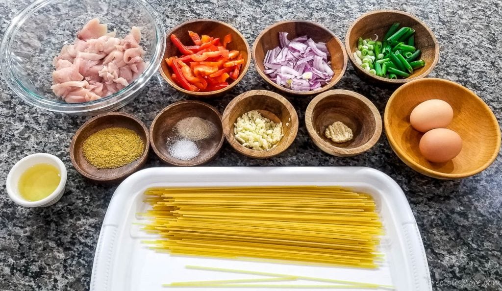 ingredients for stir fry spaghetti