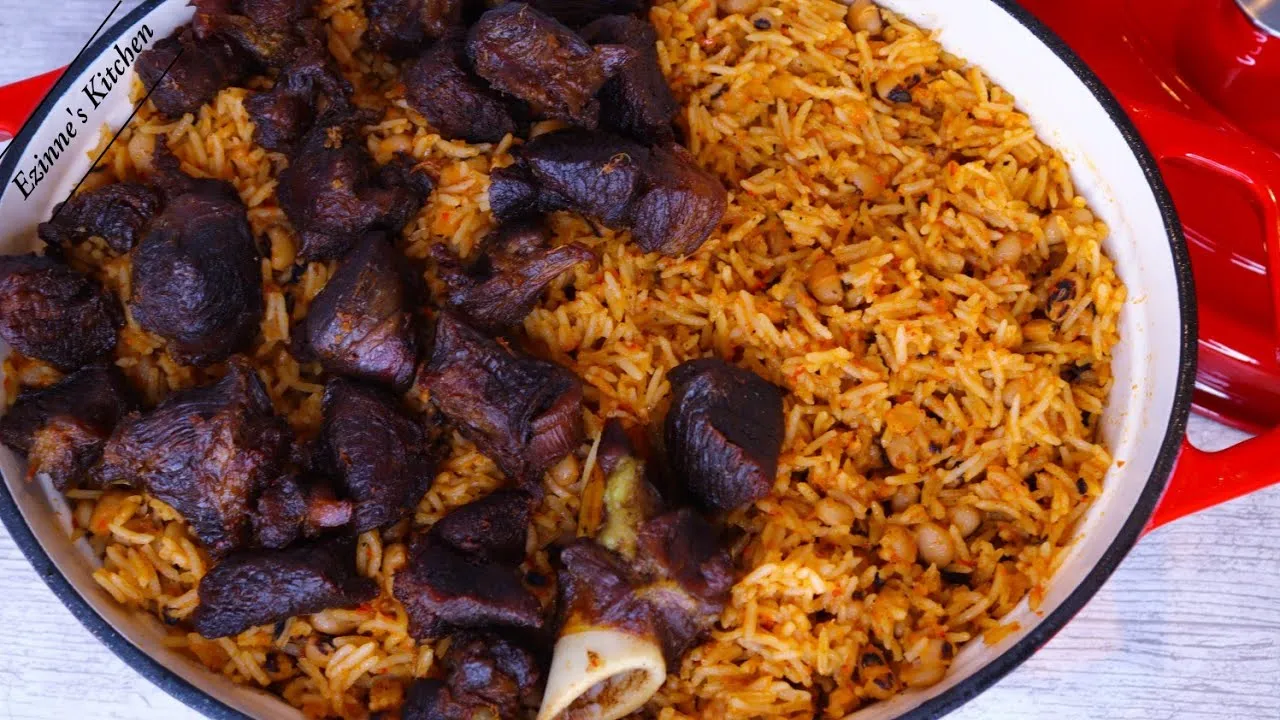 How to cook Rice and Beans Jollof With Palm Oil