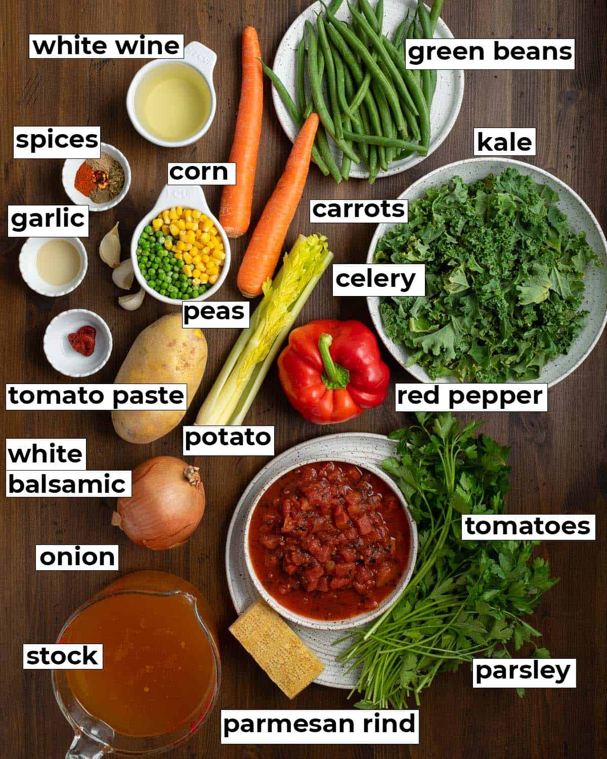 List of Vegetable Soup Ingredients